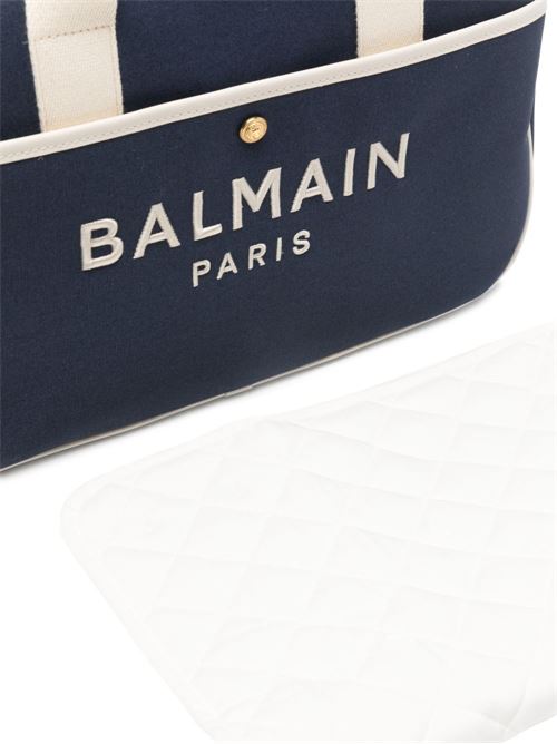 Borsa fasciatoio Balmain Kids blu con logo BALMAIN Kids | BY0608Z3829649AV